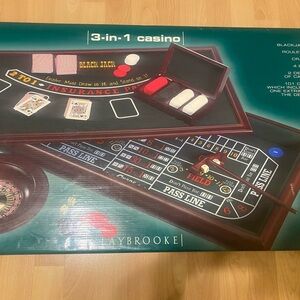Brand New Claybrooke Black 3-in-1 Casino Game Set - NEVER USED !!!